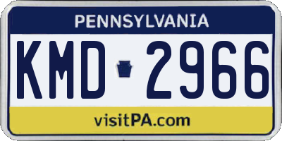 PA license plate KMD2966