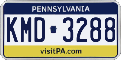 PA license plate KMD3288