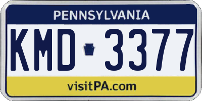 PA license plate KMD3377