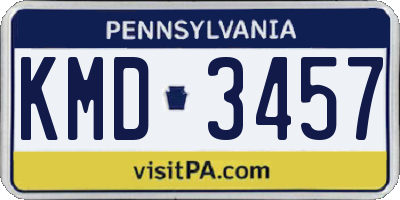 PA license plate KMD3457