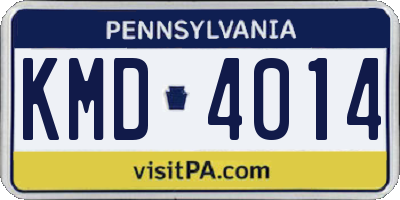 PA license plate KMD4014