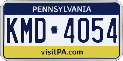 PA license plate KMD4054