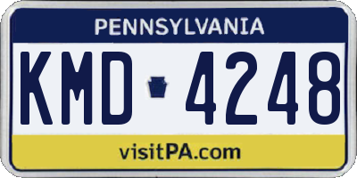 PA license plate KMD4248