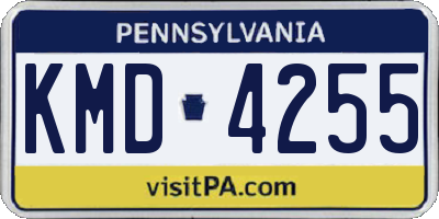 PA license plate KMD4255