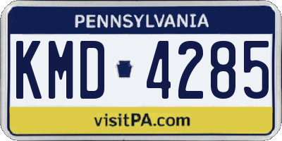 PA license plate KMD4285