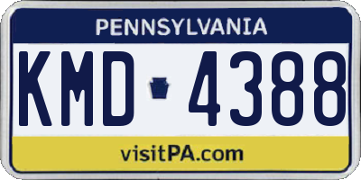 PA license plate KMD4388