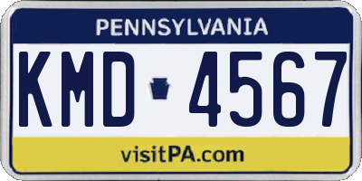 PA license plate KMD4567