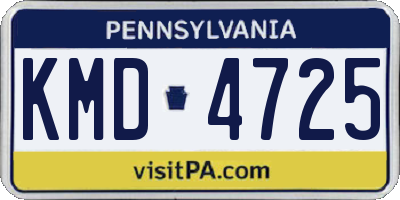 PA license plate KMD4725