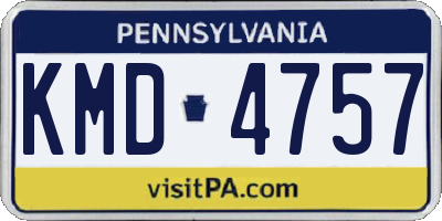 PA license plate KMD4757