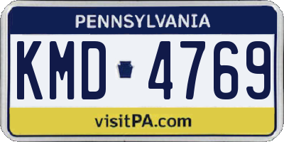 PA license plate KMD4769