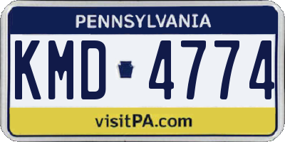 PA license plate KMD4774