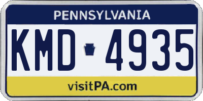 PA license plate KMD4935