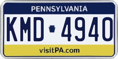 PA license plate KMD4940