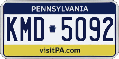 PA license plate KMD5092