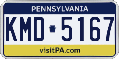 PA license plate KMD5167