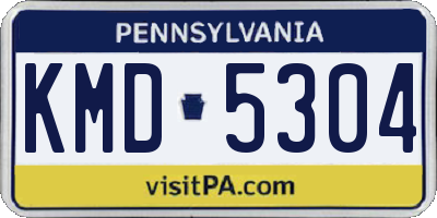 PA license plate KMD5304
