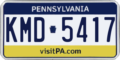 PA license plate KMD5417