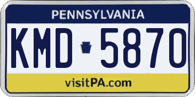 PA license plate KMD5870