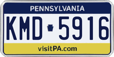 PA license plate KMD5916