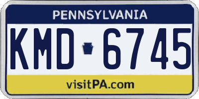 PA license plate KMD6745