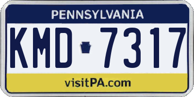 PA license plate KMD7317