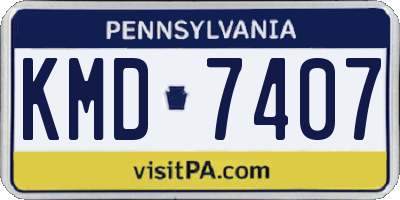 PA license plate KMD7407