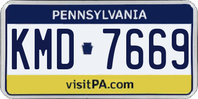 PA license plate KMD7669