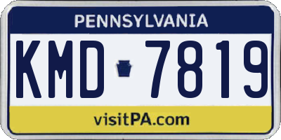 PA license plate KMD7819