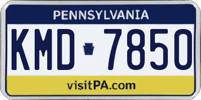 PA license plate KMD7850