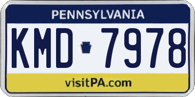 PA license plate KMD7978