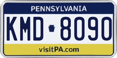 PA license plate KMD8090