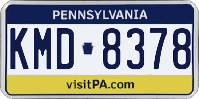 PA license plate KMD8378