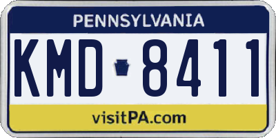 PA license plate KMD8411