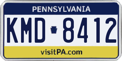 PA license plate KMD8412