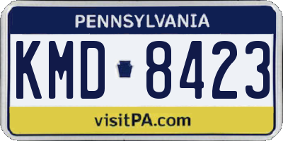PA license plate KMD8423