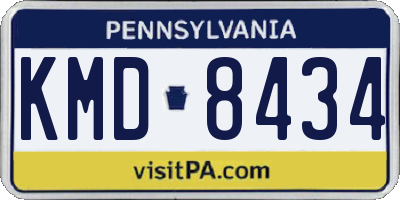 PA license plate KMD8434