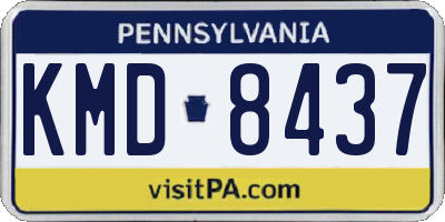 PA license plate KMD8437