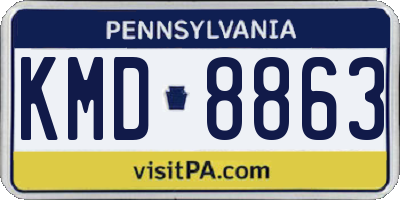 PA license plate KMD8863