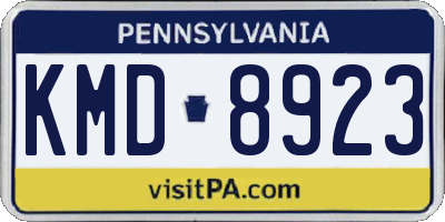 PA license plate KMD8923