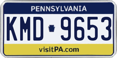 PA license plate KMD9653