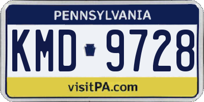 PA license plate KMD9728