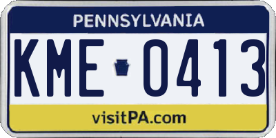 PA license plate KME0413
