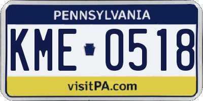 PA license plate KME0518
