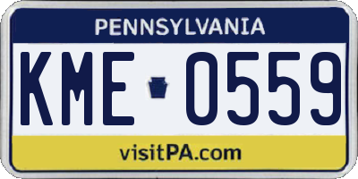 PA license plate KME0559