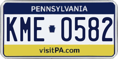 PA license plate KME0582