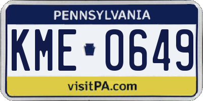 PA license plate KME0649