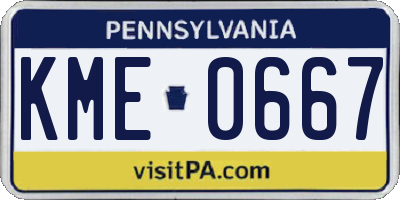 PA license plate KME0667