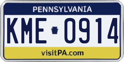 PA license plate KME0914