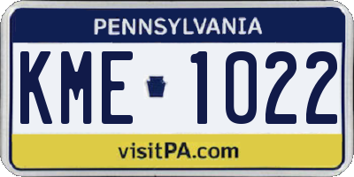 PA license plate KME1022