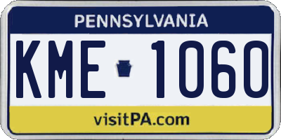PA license plate KME1060